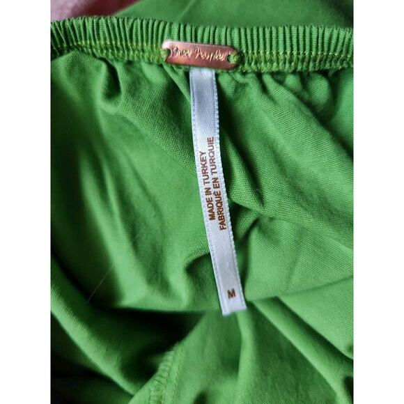 Free People Fifi Midi Dress Smocked Cotton Green Sleeveless Womens Size Medium - Picture 5 of 9